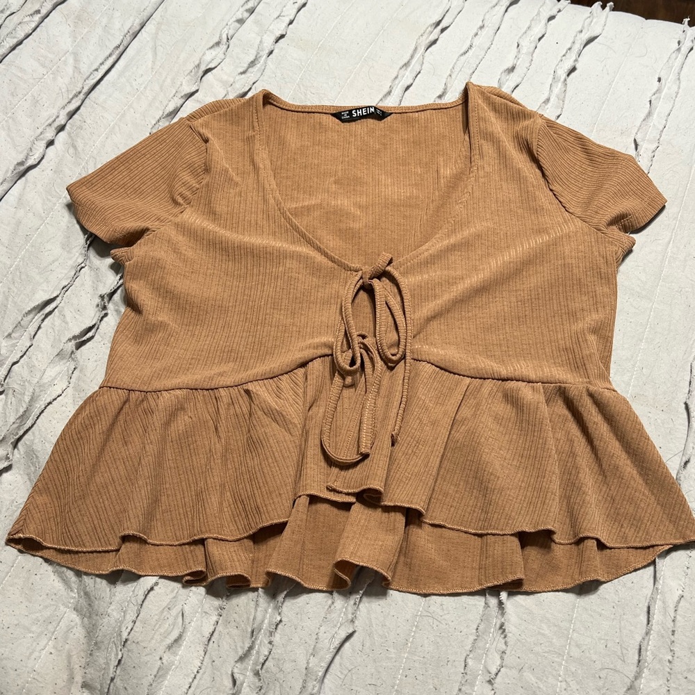 shein brown top